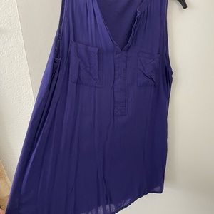 Loft purple size large shirt with two pockets on the chest